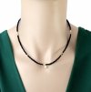 2395 Złoty łańcuszek naszyjnik 39+5 stal chirurgiczna 316L Viki lady choker kryształki perła
