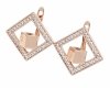 980 Złote kolczyki cyrkonie pozłacane rose gold Xuping wiszące 
