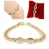 3796 Bransoletka złota elegancka 19cm cyrkonie pozłacana 14k Viki Lady