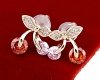 3953 Kolczyki złote Austrian Crystal cyrkonia pozłacane 18k Xuping wiśnie wtyczki 