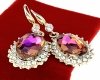 220c Kolczyki złote pozłacane wiszące 14K cyrkonie Viki Lady błyszczące kryształki