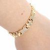 214 Bransoletka złota elegancka 19cm cyrkonie pozłacana 14k Viki Lady