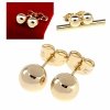 1681e Kolczyki złote pozłacane 14K wtyczki Xuping kulki 8mm