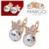 3002 Kolczyki złote Austrian Crystal cyrkonia pozłacane 18k Xuping wiszące