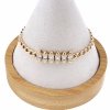 4584 Bransoletka cyrkonie złota 19cm pozłacana 18k Xuping