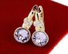 017a Kolczyki złote Austrian Crystal cyrkonia pozłacane 18k Xuping wiszące