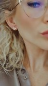 позолоченные серьги с эксклюзивным фианитом