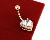 Золотой пирсинг для пупка, позолоченный 14k, с цирконами