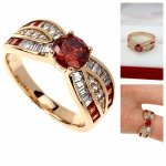 Goldring 18,60 mm. vergoldete Verlobung Xuping