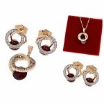 18k gold plated set pendant earrings xuping