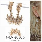 gold plated earrings with exclusive cubic zirconia