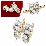 gold plated earrings with exclusive cubic zirconia