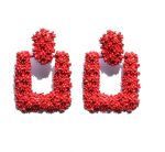 Golden earrings silk flowers