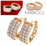 gold plated earrings with exclusive cubic zirconia