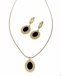 18k gold plated set pendant earrings xuping