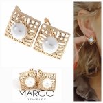 gold plated earrings with exclusive cubic zirconia