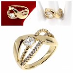 gold ring 18,60mm. gold-plated engagement xuping