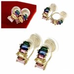 gold plated earrings with exclusive cubic zirconia