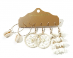 Golden earrings silk flowers