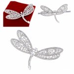 sz202 Elegancka broszka srebrna cyrkonia przypinka pozłacana białym złotem Xuping