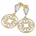 704 Kolczyki złote stal chirurgiczna wiszące celebrytki 