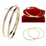 2236 Kolczyki złote pozłacane wiszące 14K Xuping koła 4,5cm