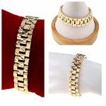 1305 Bransoletka elegancka złota 19cm pozłacana 14k