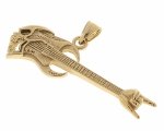 1194a Złota zawieszka wisior stal chirurgiczna do łańcuszka gitara