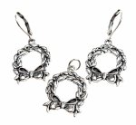 2576 Komplet świąteczny kolczyki zawieszka Boże Narodzenie święta prezent