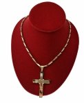 1098 Złoty łańcuszek 60cm naszyjnik stal chirurgiczna nierdzewna 316L krzyż