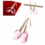 3017 Kolczyki złote Austrian Crystal cyrkonia pozłacane 18k Xuping wiszące