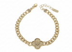1414a Bransoletka elegancka złota 16+3cm pozłacana 14k koniczyna marokańska