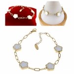 @4125 Bransoletka złota 17+3 stal chirurgiczna 316L nierdzewna 