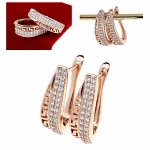 1500 Kolczyki złote cyrkonia pozłacane rose gold Xuping wiszące