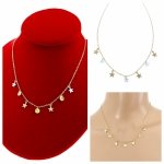 0200 Złoty łańcuszek Austrian Crystal 42+5 naszyjnik pozłacany 14K Xuping gwiazdki