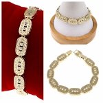 4154 Bransoletka elegancka złota 17+2cm pozłacana 14k cyrkonie