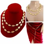 1956 Złoty łańcuszek bransoletka bądź pasek 100+8 stal chirurgiczna 316L lato plaża wakacje muszelki 