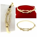 3940 Bransoletka złota elegancka 6cm pozłacana 14k bangla Xuping