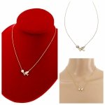 4267 Złoty łańcuszek Austrian Crystal 40+5 naszyjnik pozłacany 14K Xuping serce