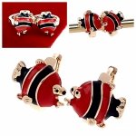 3992 Kolczyki złote dziecięce pozłacane 18k Xuping wiszące rybka