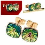 2884a Kolczyki złote Austrian Crystal cyrkonia pozłacane 18k Xuping wtyczki 