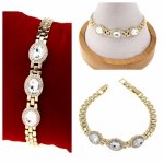 993 Bransoletka elegancka złota 17+2cm pozłacana 14k Xuping Austrian Crystal