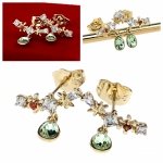 1649 Kolczyki złote pozłacane Austrian Crystal wiszące 14K cyrkonie Xuping 
