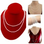 507 Naszyjnik błyszczący bransoletka szklane kryształki na gumce jubilerskiej 100cm łańcuszek 