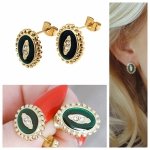 3670 Kolczyki złote stal chirurgiczna wtyczki celebrytki