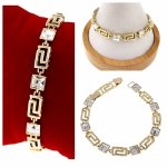 1227 Bransoletka elegancka złota cyrkonie 19cm pozłacana 14k Xuping 