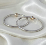 1258 Kolczyki srebrne pozłacane białym złotem wiszące koła 3,5cm Austrian Crystal