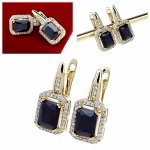 3827 Kolczyki złote pozłacane cyrkonie wiszące 14K Xuping 