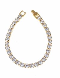 520b Bransoletka elegancka srebrna 18,5cm pozłacana białym złotem 