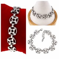 3487 Bransoletka srebrna pozłacana białym złotem 18+3 Xuping 